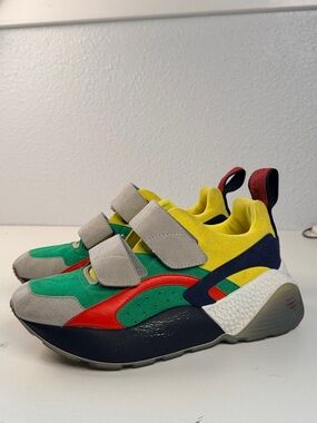 Stella McCartney Eclypse Sneakers Size 35 Multicolor Velcro Platform Chunky
